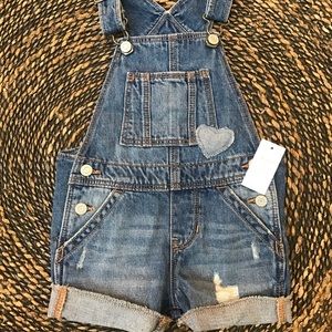 Baby gap short denim overalls 18-24